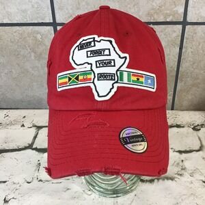 Kbethos Hat Never Forget Your Roots Red Adjustable Strapback Distressed Ball Cap